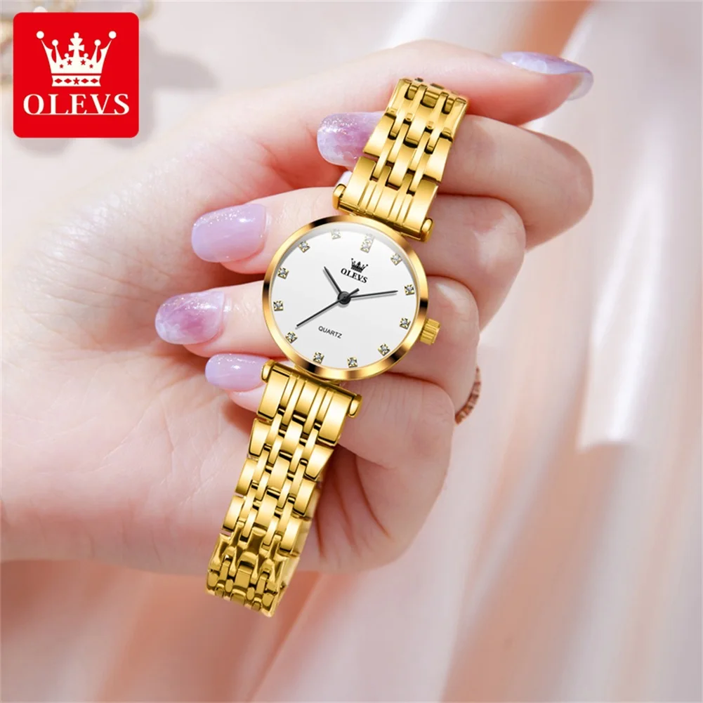 OLEVS Women\'s Watch Brand Luxury Quartz Watch Fashion Simple Waterproof Stainless Steel Women\'s Elegant Watch Relojes Para Mujer