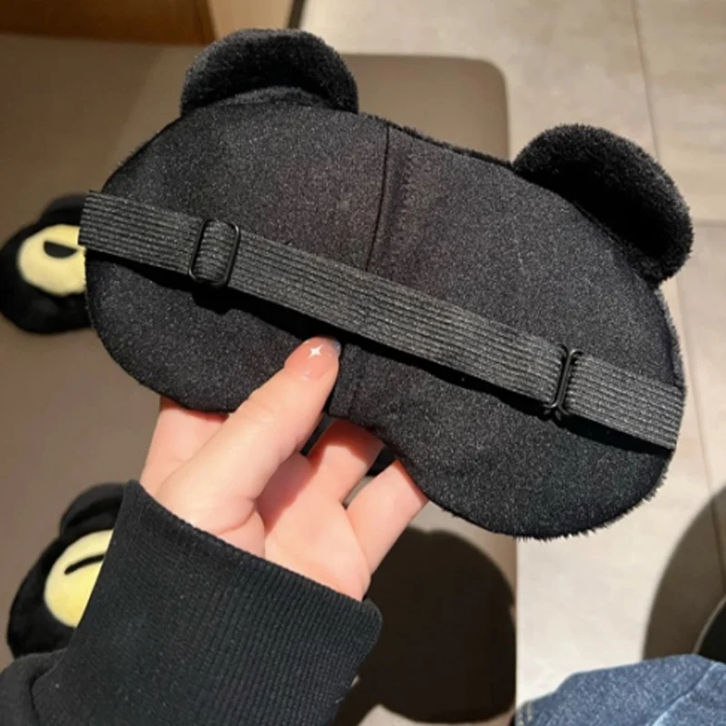Máscara de ojos 3D de dibujos animados, ojos calmantes para dormir, fatiga, compresa cálida, Unisex, cómoda, ajustable, bloqueo de luz, máscaras para ojos