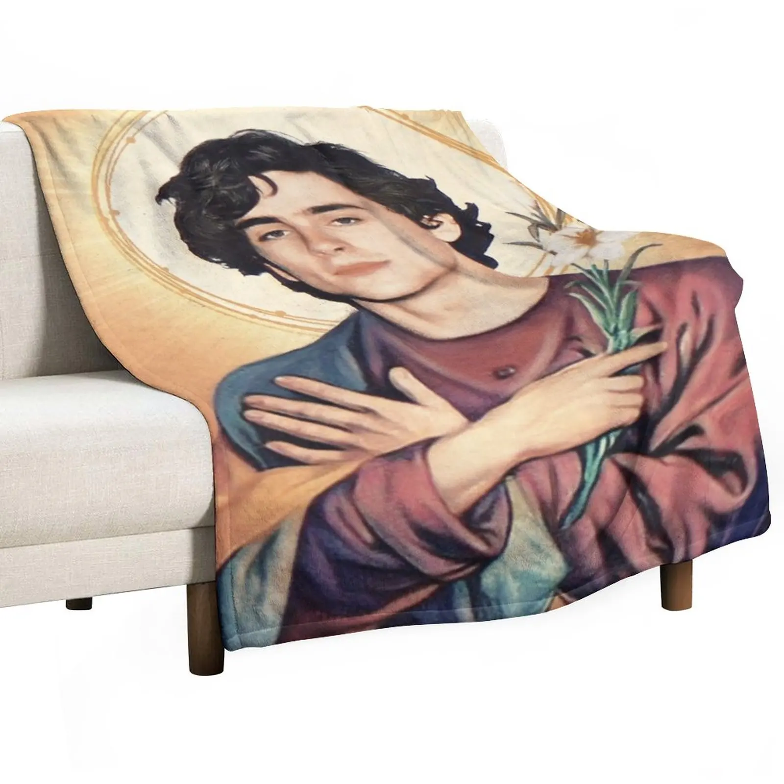 

Timothee Chalamet as Jesus Throw Blanket Bed linens sofa bed