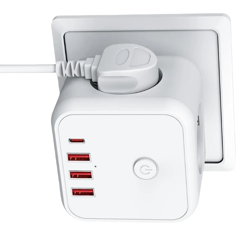 มัลติฟังก์ชั่นเยอรมัน Cube Power Strips แบบพกพา Designings ปลั๊กผนังพร้อม USB และ Wirel ชาร์จสำหรับของขวัญท่องเที่ยว