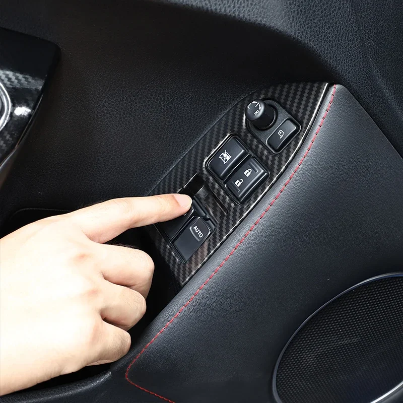 

ABS Carbon Fiber/Red Car Door Glass Lift Switch Frame Decoration Sticker For Subaru BRZ/Toyota 86 2012-2020 Car Accessories