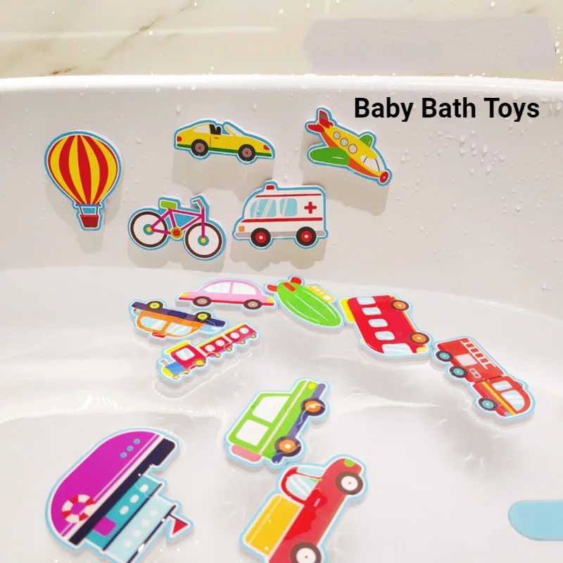 HOToys-Puzzles Autocollants Doux pour Bébé de 0 à 12 Mois, Stickers Animaux Flottants, Jouets d'Eau de Bain