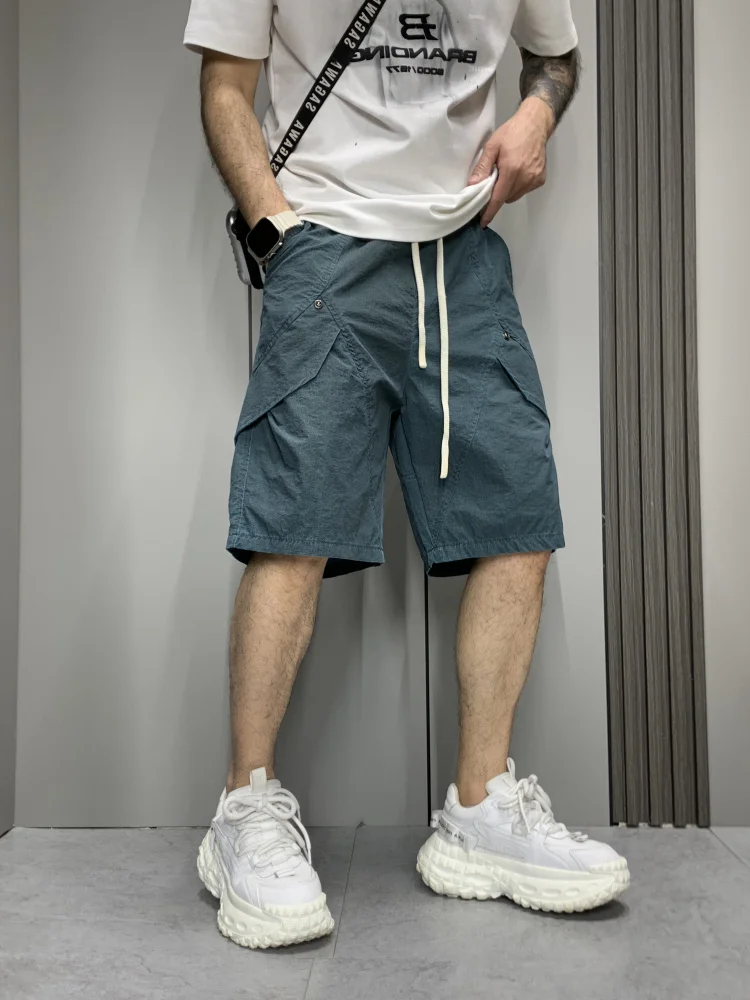 

Новинка 2025, американская рабочая одежда в стиле ретро, мужские летние тонкие спортивные штаны, свободные модные прямые молодежные брюки