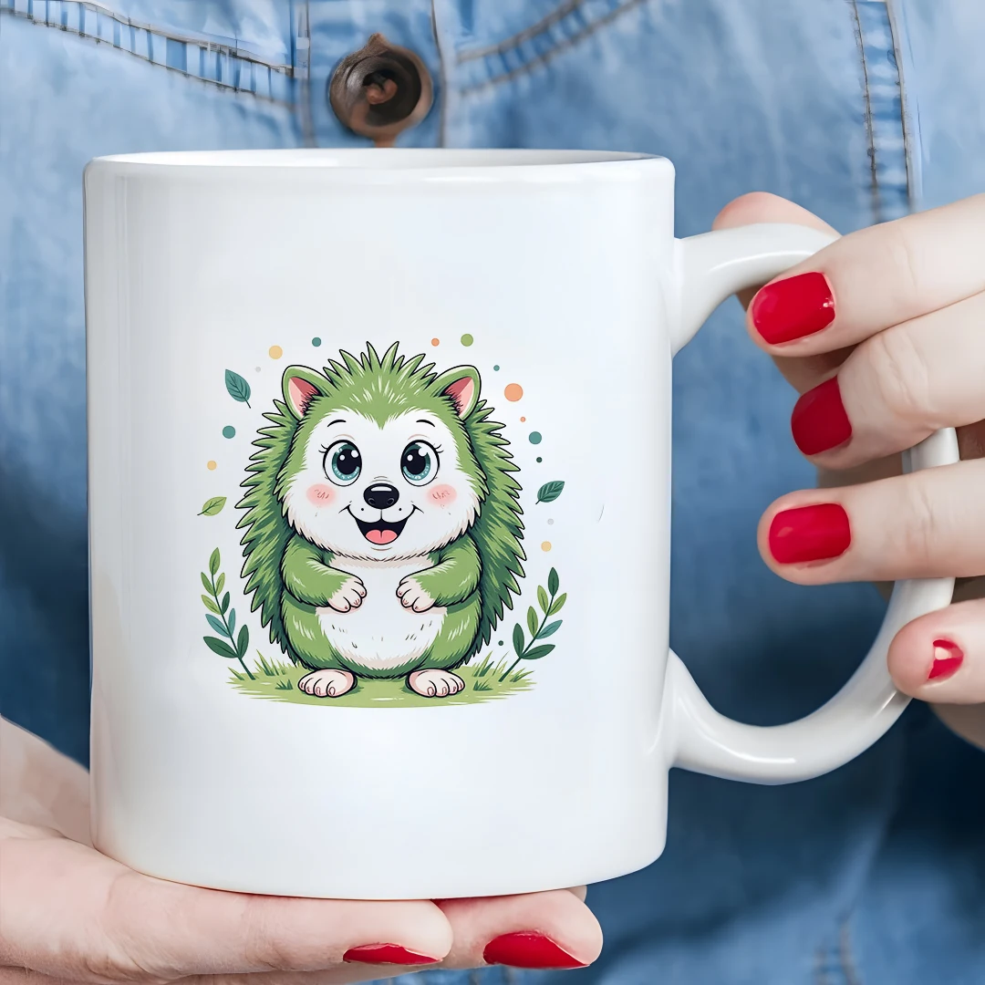 

Cartoon hedgehog 11oz mug kids drink cup Christmas family gift office creative cup