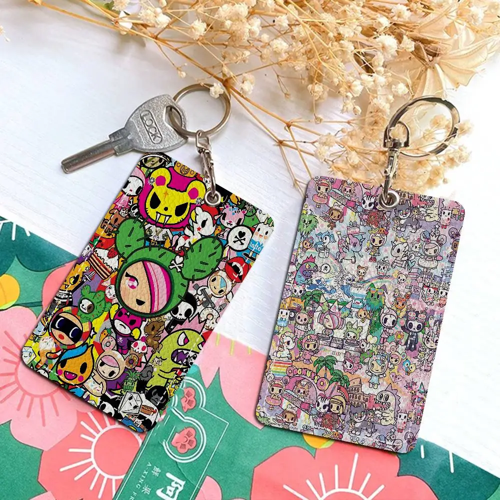 Kawaii T-Tokidoki Rectangle Keychain Card Holder, Badge Credit Card Holder, Student ID Card Holder, Bus Cards Cover