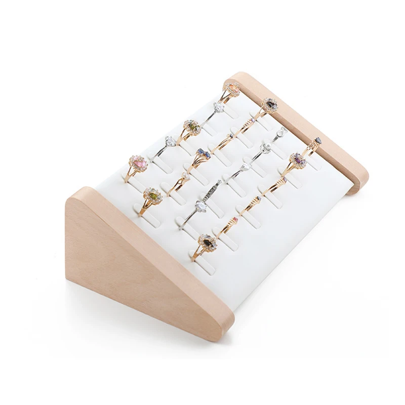 Solid Wood Ring Bracelet Display Rack Jewelry Store Specific Obliquity Display Props Necklace Holder Creative Decorations