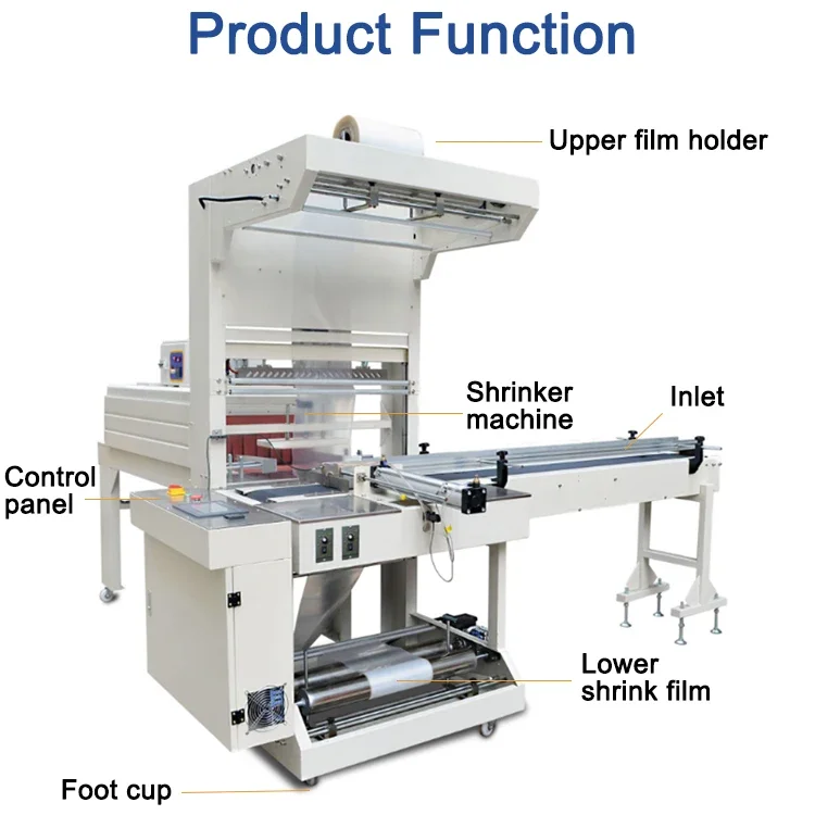 PE Film Sleeve Wrapper Bottle Shrink Packing Equipment for PET Bottle Packaging Line