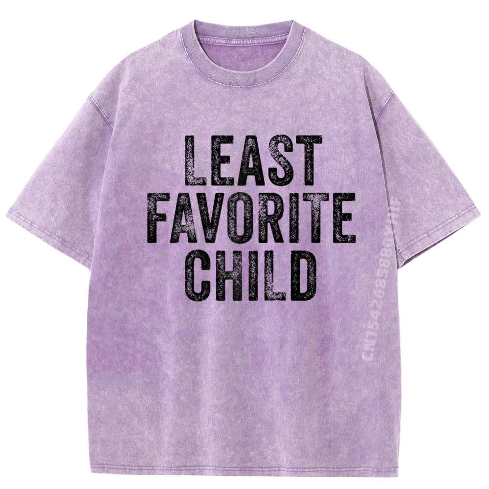 

Mens Tshirt Least Favorite Child Dad Son Raglan Men Graphic Tees Unisex Washed T Shirts Letter Printed Clothes