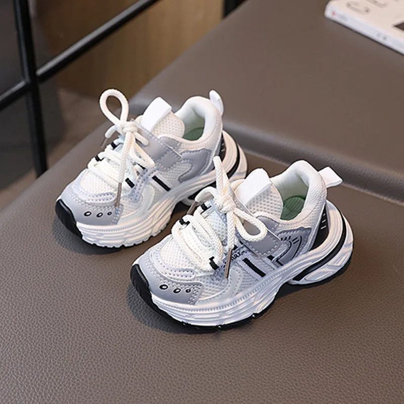 

Новинка 2023 года, весенняя детская обувь, дышащая сетчатая детская спортивная обувь для малышей, уличные теннисные кроссовки на мягкой подошве, модные кроссовки для девочек и мальчиков