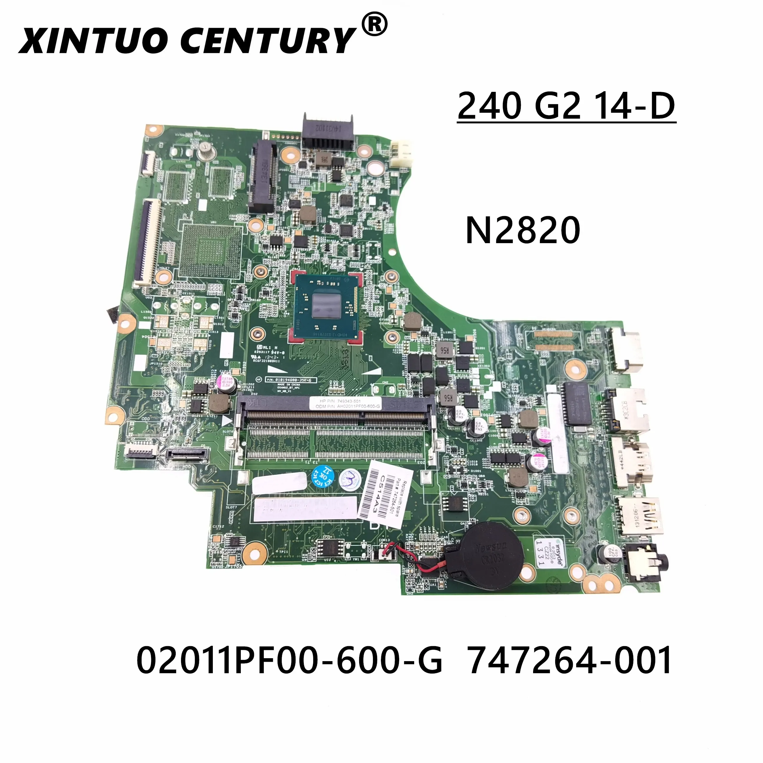 

For HP 240 G2 14-D Laptop 02011PF00-600-G system board Laptop motherboard 747264-001 UMA graphics 747264-501