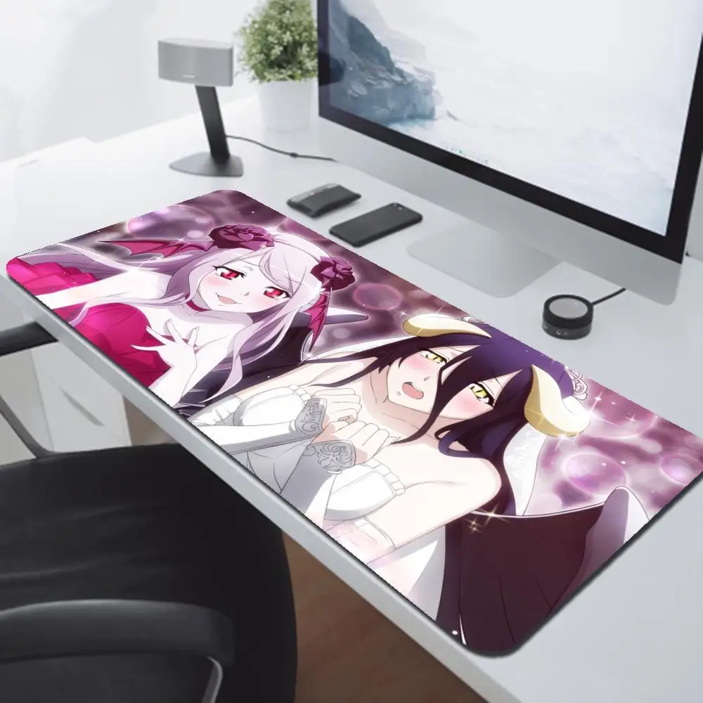Albedo Large Mouse Pad Anime Overlord Pc Gamer Cabinet Keyboard Mausepad Computer Gaming Accessories Table Rug Desk Mat Mousepad