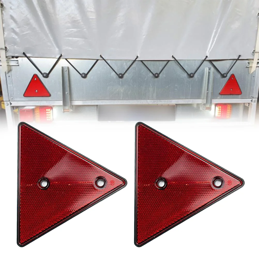 1/2PCS Reflective Red Rear Reflectors Triangle for Gate Posts Safety Reflectors Screw For Trailer Motorcycle Caravan Dropship