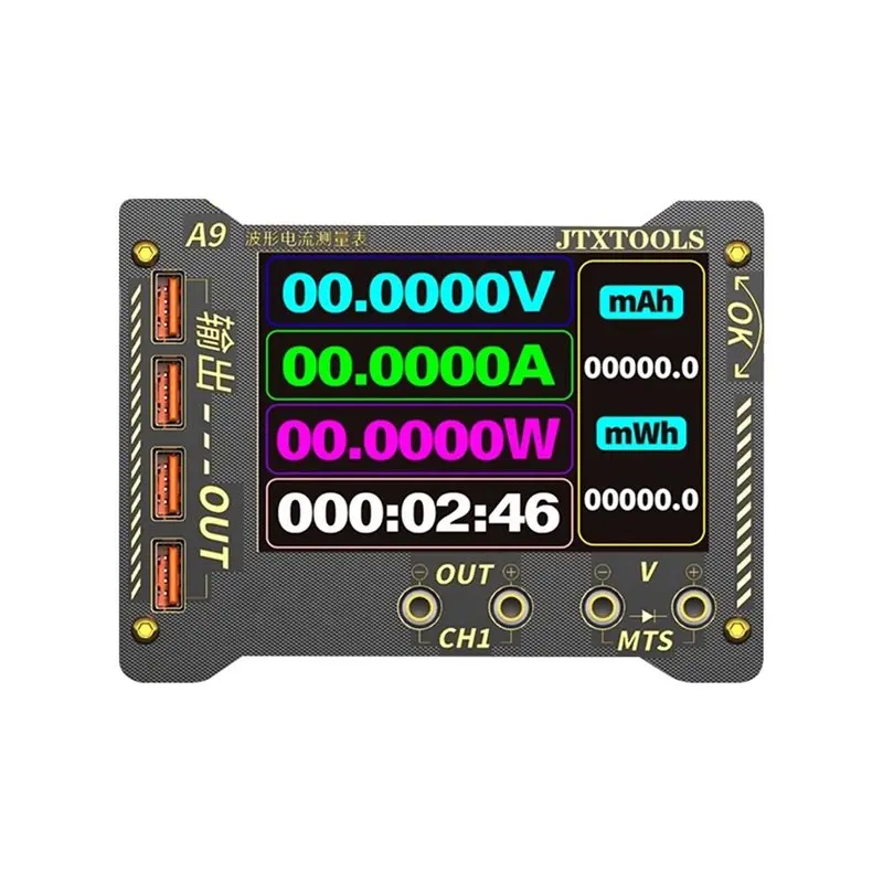 

【ЭЛЕКТРОННЫЕ АКСЕССУАРЫ】Многофункциональный измеритель волновых форм A9: высокоточное измерение напряжения и тока, запись на экран