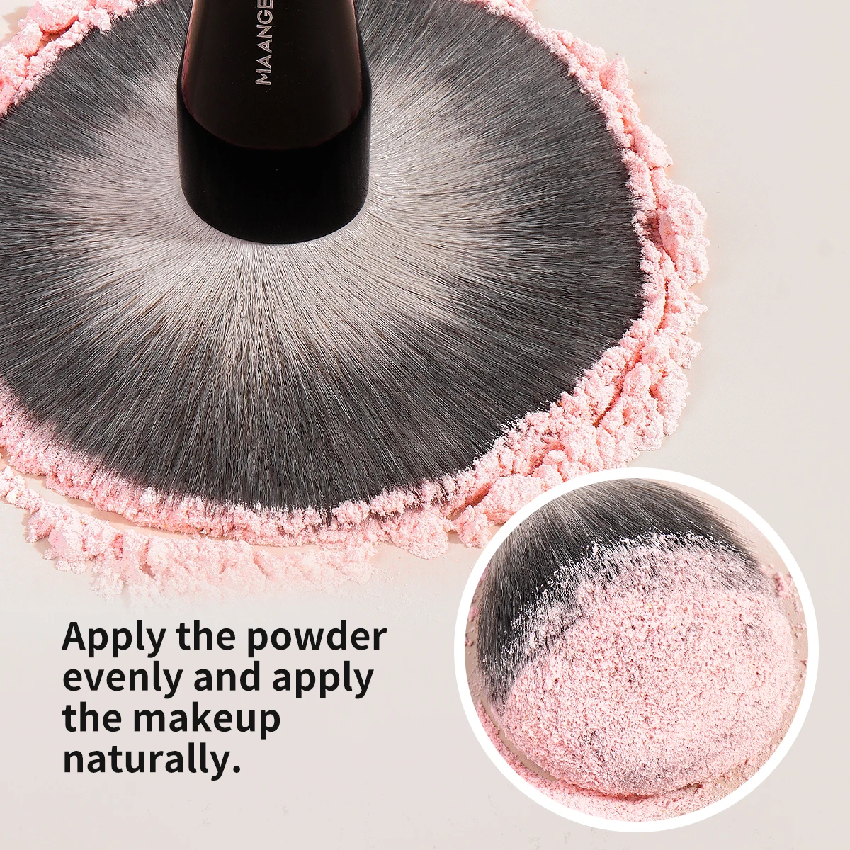 فرشاة بودرة احترافية من MAANGE، كبيرة كثيفة، وجه ناعم، حتى تطبيق إعداد البودرة المعدنية، هدية مميزة #5