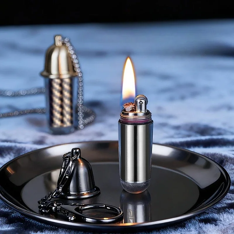 مصغرة المحمولة كبسولة قلادة النفط أخف شخصية البنزين أخف الكلاسيكية طحن عجلة الإشعال الرجال الراقية هدية