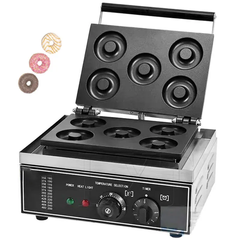 Коммерческая электрическая машина для изготовления пончиков с антипригарным покрытием, маленькая автоматическая машина для изготовления пончиков, высокая производительность