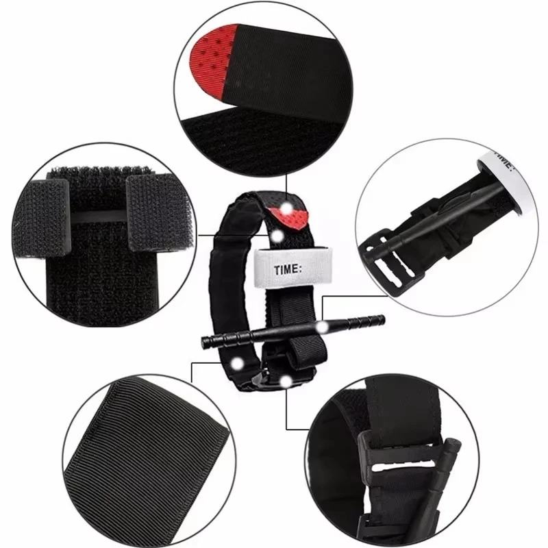 2PCS Tactical Medical Tourniquet for Outdoor Exploration Combat Application Red Tip Medical Emergency Belt Aid First Aid Kit image 3