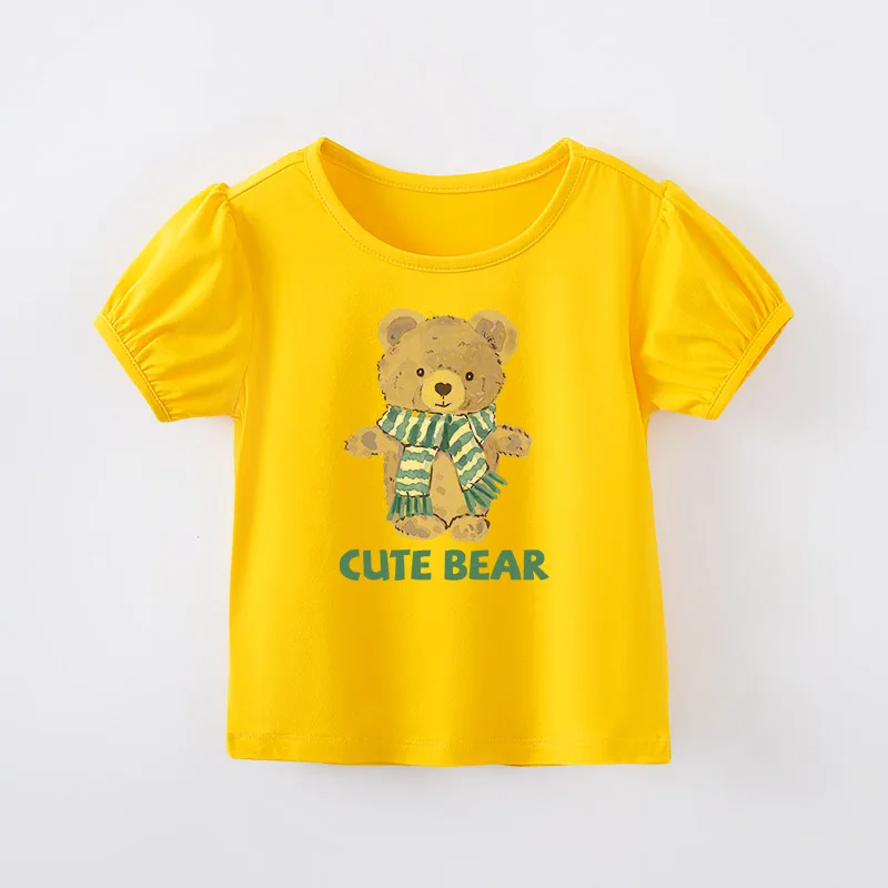 Baby Clothing Casual Clothing Fashion Printed Short Sleeve clothing Solid color Boys Girls T-shirt Summer yellow