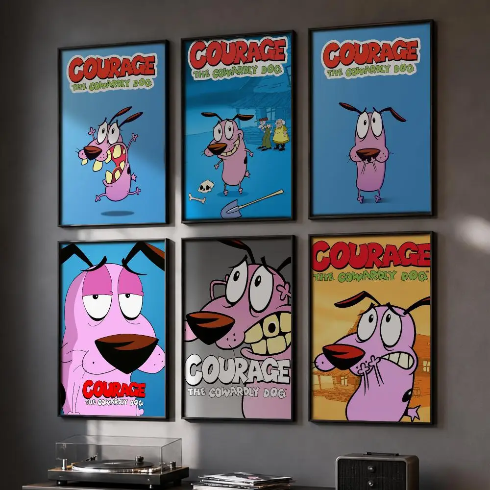 Courage The Cowardly Dog Poster HD Home Wall Stickers House Hallway Living Room Bedroom Bar Office Decor Art Prints