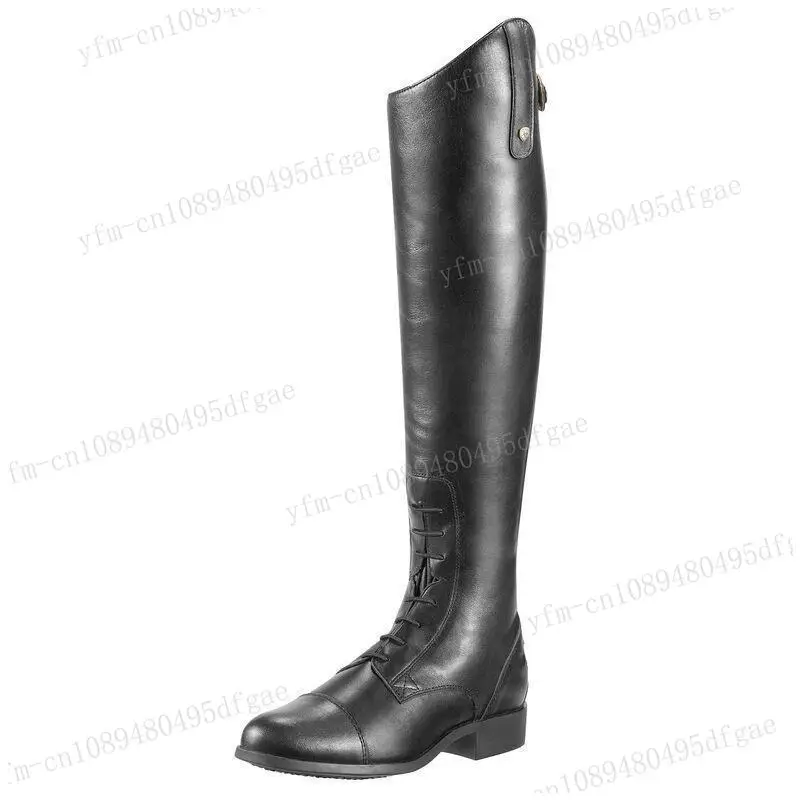 Zapatos planos que combinan con todo para mujer, botas ecuestres de caballero, zapatos de talla grande, nuevos