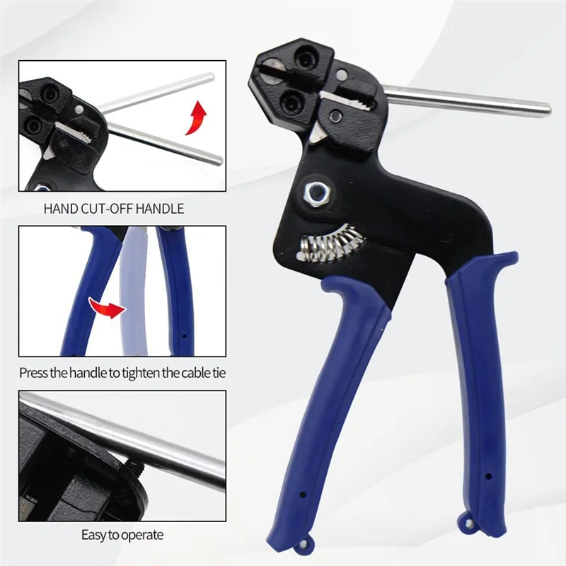 

ABSS-Heavy Steel Cable Tie Tool, Include 100 PCS Stainless Steel Cable Ties, Suitable For Home, Office, And Industrial Use Durab