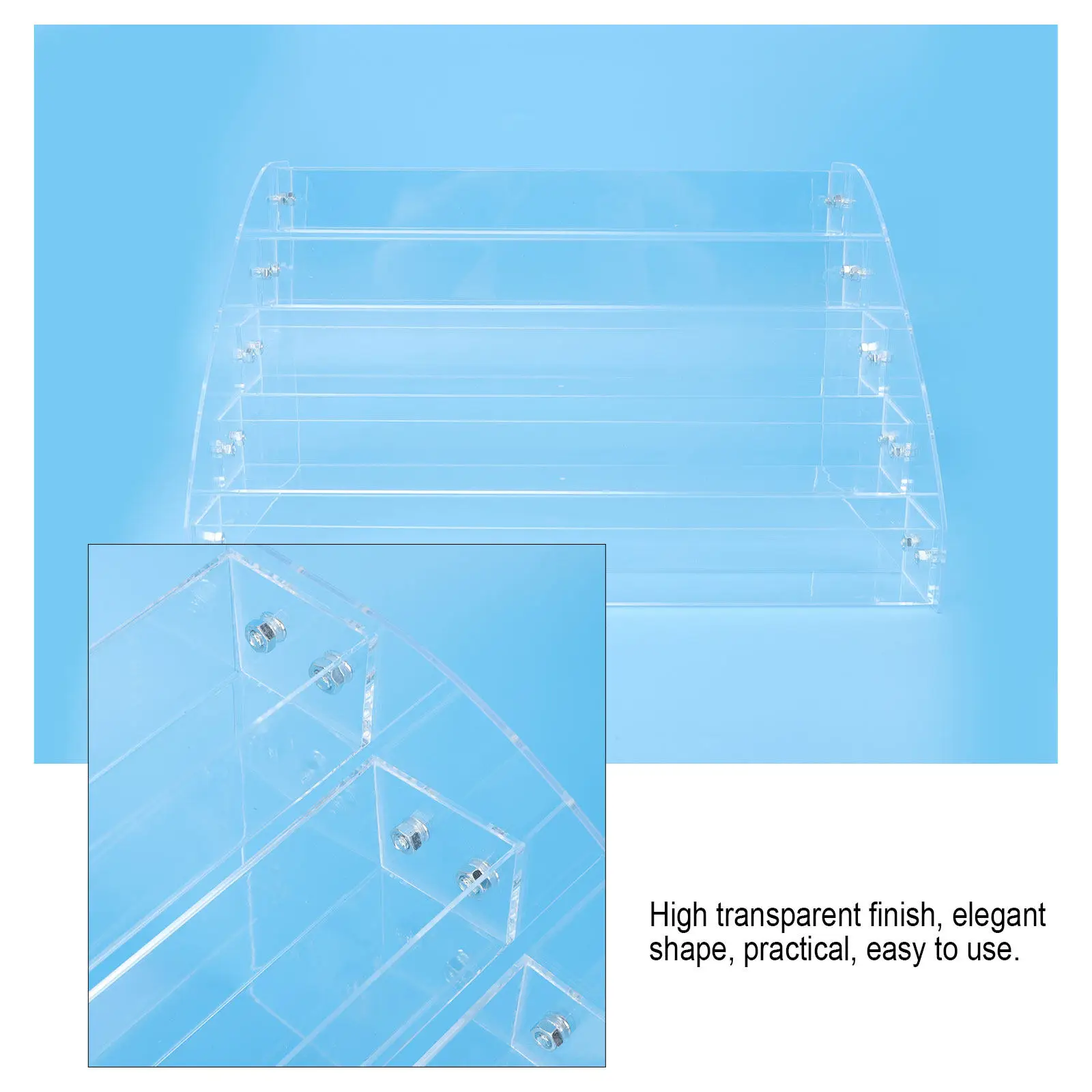 

1 шт. 5-уровневая акриловая подставка для хранения лаков для ногтей, органайзер для помад и косметики, экономия места