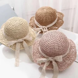 Children's Summer Hat Sunshade Lace Straw Baby Girl Cap Girls Baby Sunscreen Beach Hat Beach Children Panama Hat Princess