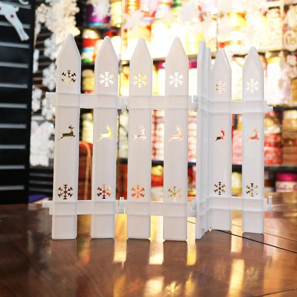12 Stück 10 x 30 cm weißer Kunststoffzaun für Weihnachten, Neujahr, Outdoor, Garten, Rasen, Gemüsegarten, Weihnachtsbaum-Dekoration, Zaun