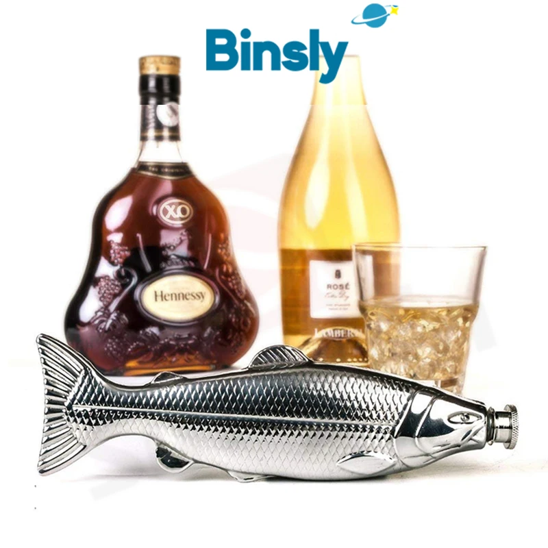 

Портативная фляга для ликера в форме рыбы из нержавеющей стали 304, специальный дизайн, мини-фляга для спирта на 4 унции для улицы и подарков