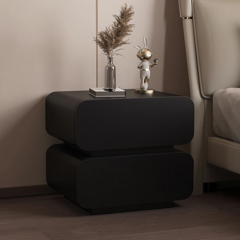 

Black Wooden Nightstands House Bedroom Luxury Bedside Drawers Nightstands Hotel Minimalist Mesitas Para Noche Black Furnitures