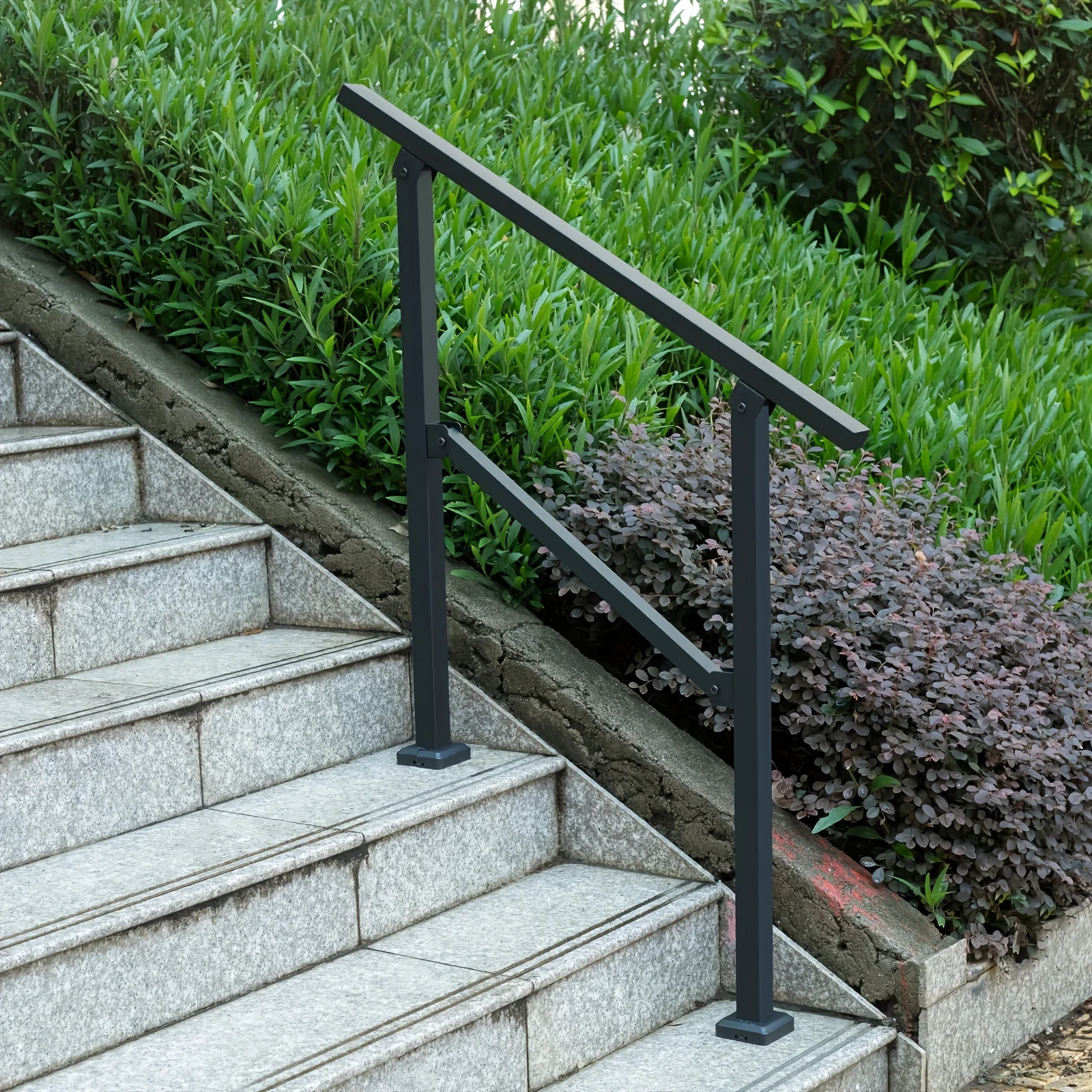 

[1pcs Steel Handrail] HHYCSHTGYP 1pc Adjustable Angle Steel Handrail | Safety Anti-Slip Rail for 2-3 Step Staircase | Outdoor Steps, Home Stairs and Garden