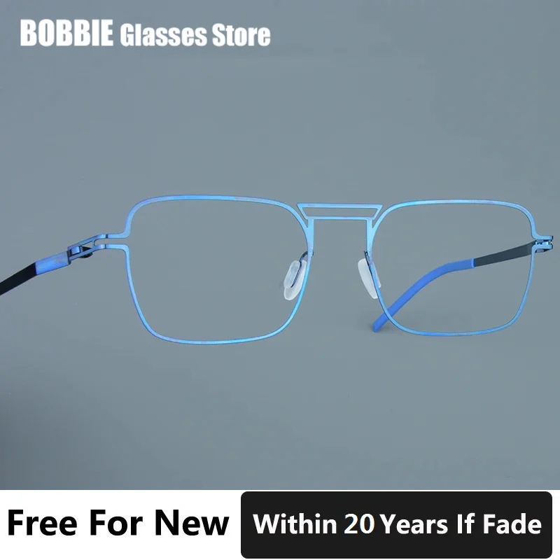 20 Years No Fading German Brand Design Glasses Frame Men Women Eyeglasses Handmade No Screw Ultra Light Eyewear Creative Square