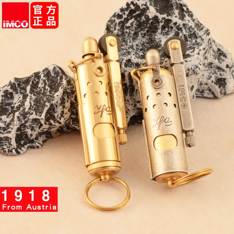 IMCO 5700 Pure Copper Trench Rod Kerosene Lighter Personalized Retro Limited Edition Outdoor Windproof Lighters Smoking Gadgets