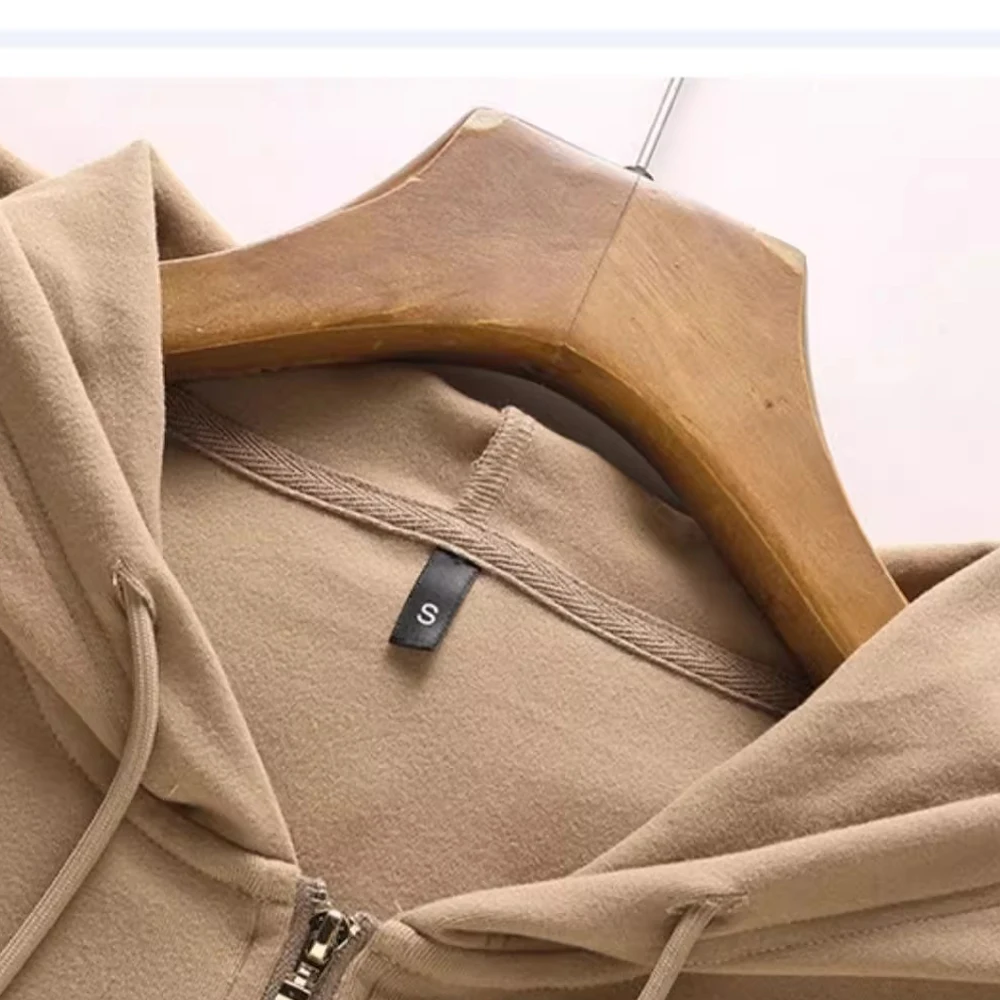 Thin hooded sweatshirt women's jacket 2024 new spring and autumn sports hoodie warm zipper cardigan sports top