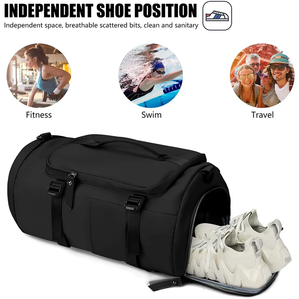 Multi-function Gym Bag for Women Men Sports Duffle Bag Waterproof Travel Backpack Weekender Overnight Bag with Shoes Compartment