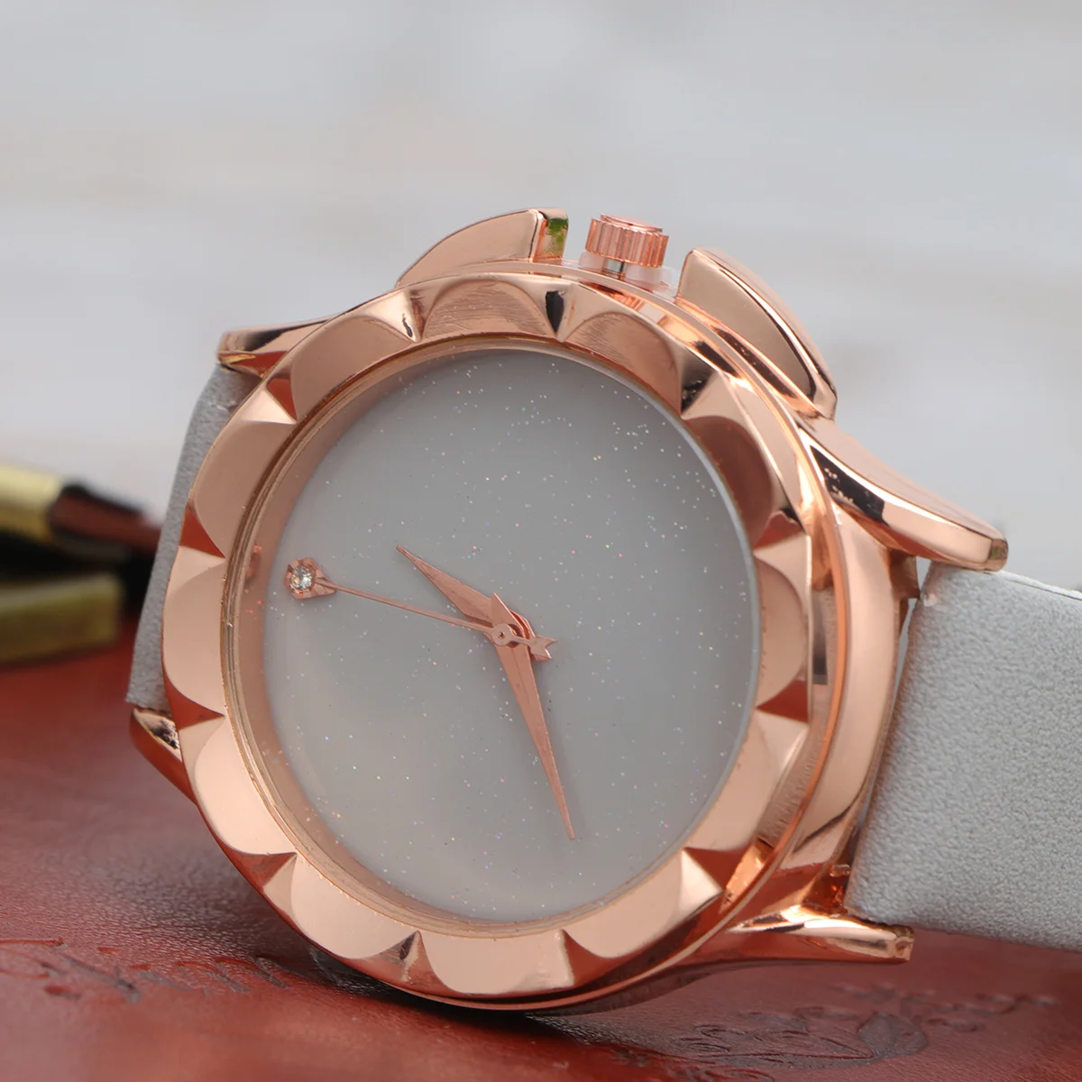 

Women'S Dial Quartz Watch Grey Strap Elegant Dress Wristwatch For Ladies Fashion Gift Valentine Birthday