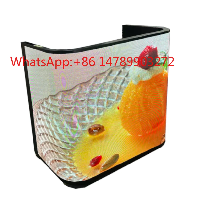 

DJ LED Display Screen Booth Front Desk Bar Table for Electronic Music Festivals Party Stage-Black Floor Stand 800CD Brightness