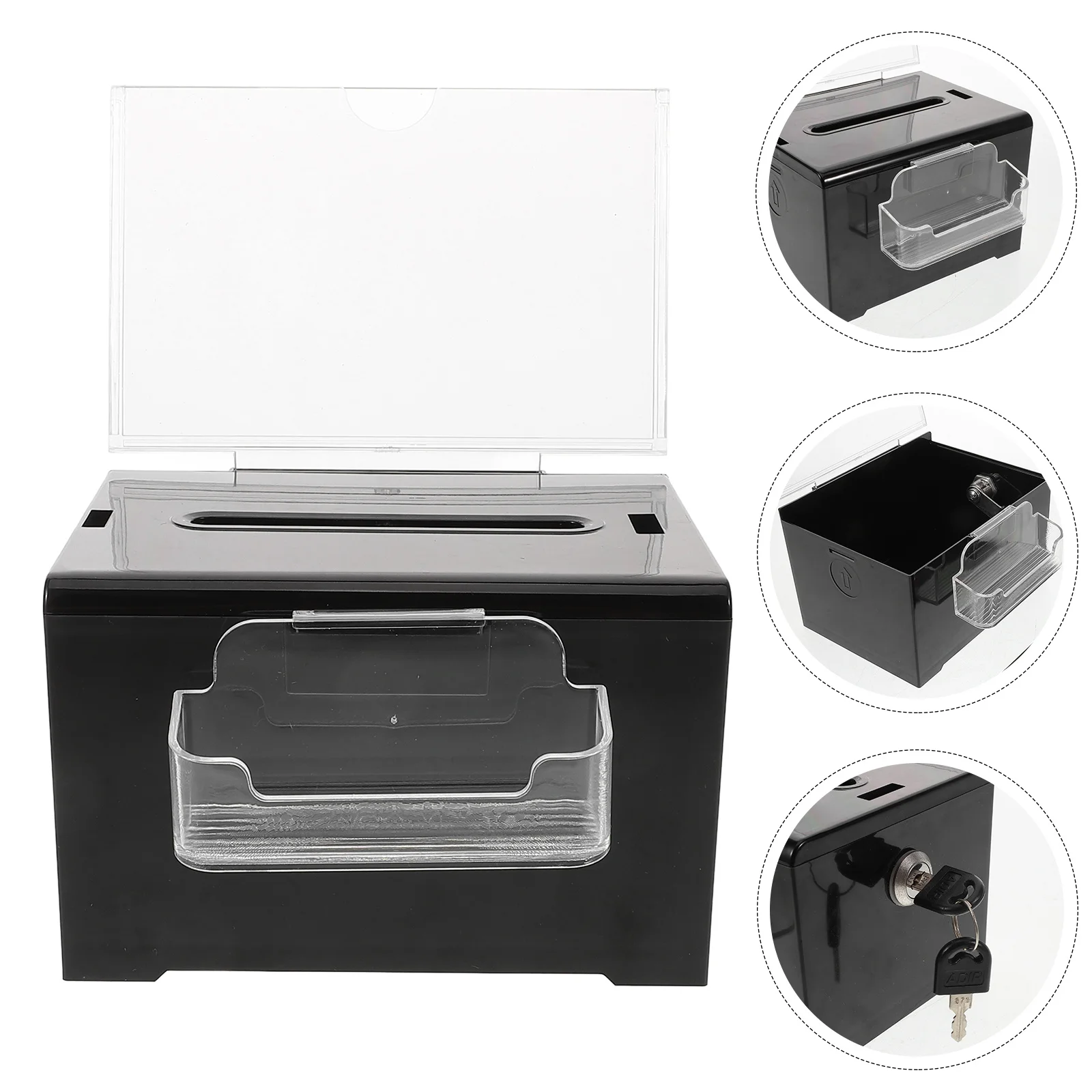 

Acrylic Voting Box with Lock Transparent Suggestion Donation Case Secure Clear Container for Meetings Exhibitions Ballot