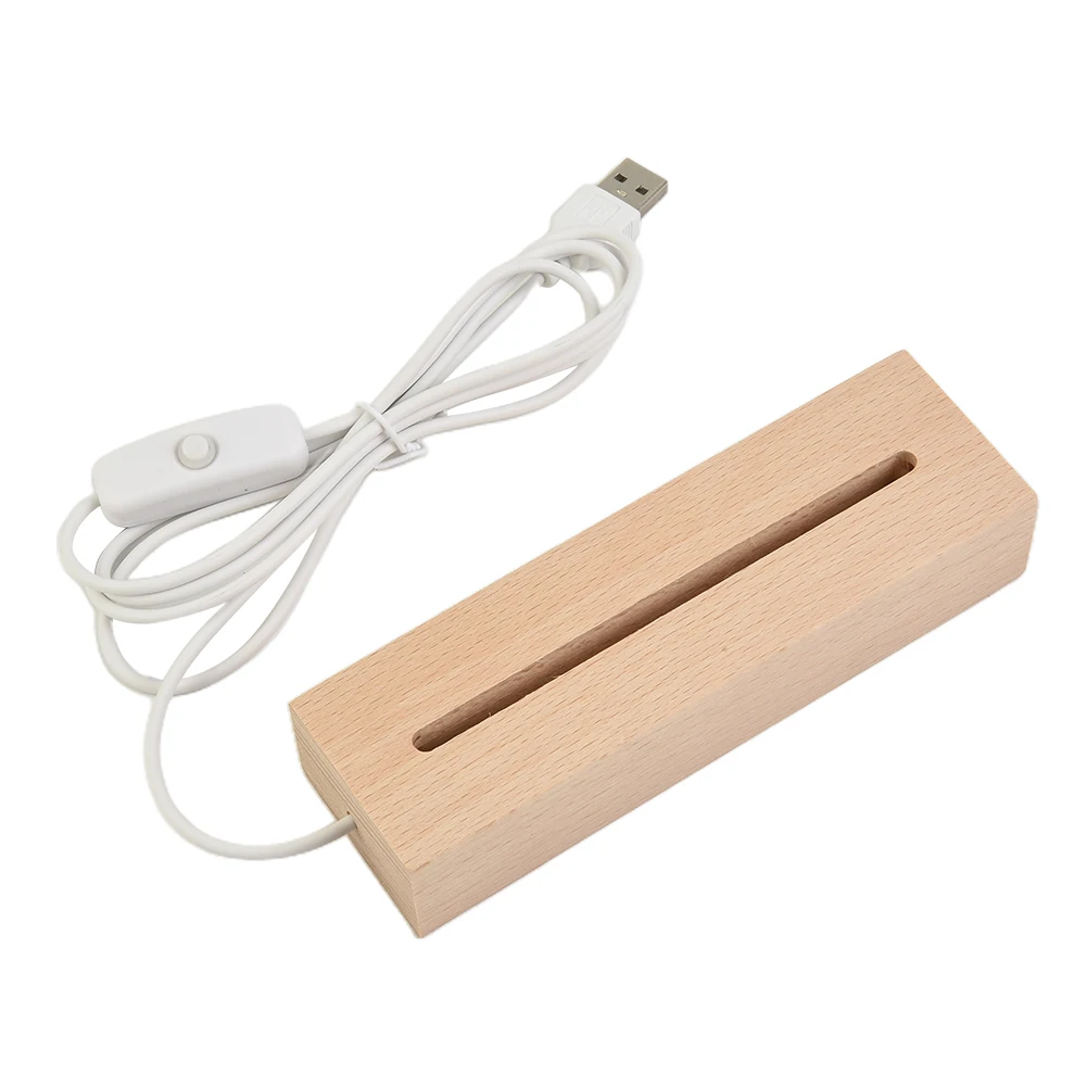 Display Stand Base Night Light Rectangular Resin Epoxy Solid Wood 1pc 3D for acrylic Art Craft DIY Home LED  Display