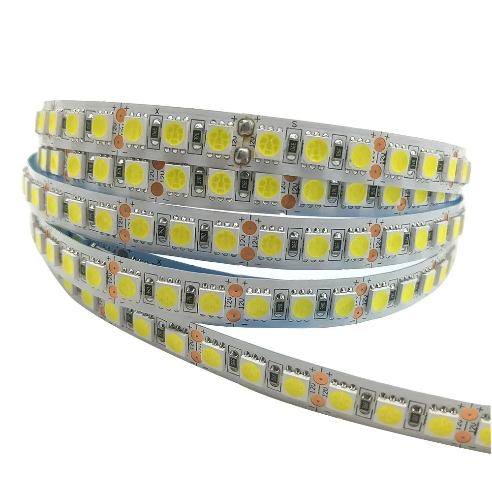 5m DC12V SMD 5050 LED Strip Light TV Backlight IP20 Non-Waterproof  Cool Warm White 4000K RGB Tape Ribbon for Decoration