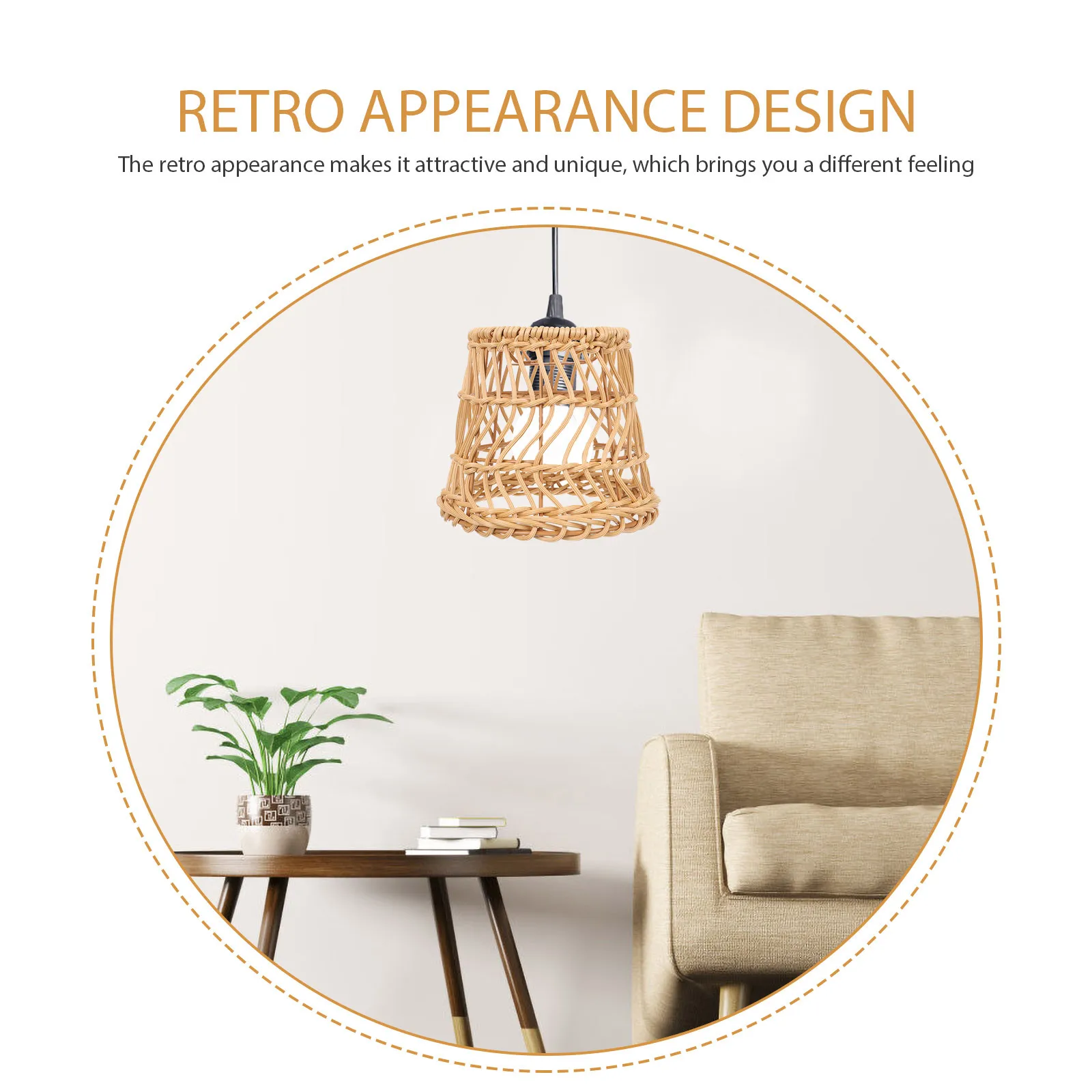 

Тканый абажур в пасторальном стиле, элегантный декоративный абажур для потолка, тканый абажур для домашнего офиса