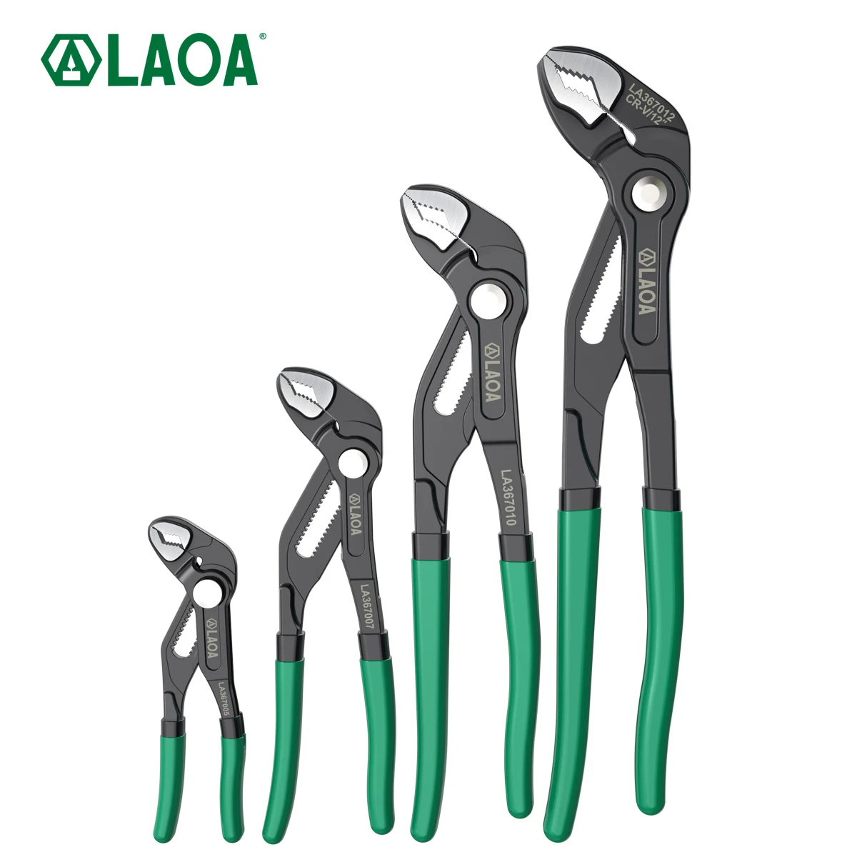 LAOA Heavy Duty Water Pump Pliers, 5-12 Inch CR-V Tongue and Groove Pipe Wrench with Quick Release Button & V-Jaw