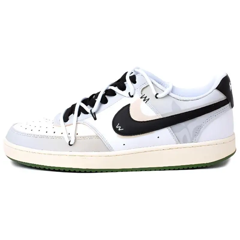 【Customize】Nike Court Vision 1 Skateboarding Shoes Unisex Low-top Black/white/gray Sneakers shoes FJ5480-100