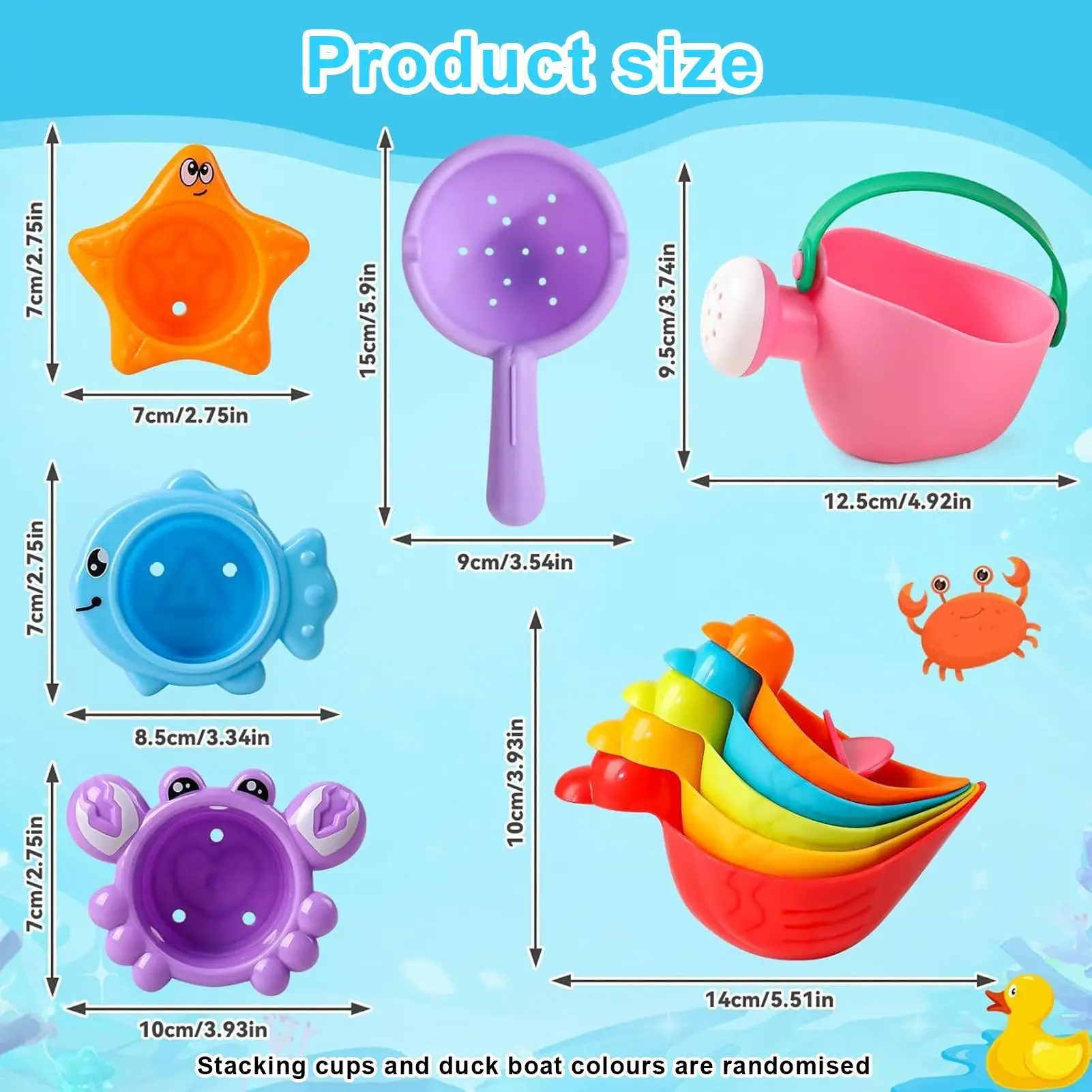 Juguetes de baño para bebé, bañera apilable, juego de playa de agua, accesorios sensoriales flotantes creativos, juegos educativos para ducha de natación