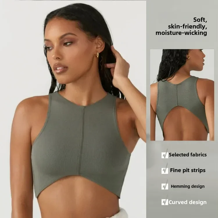 Lightweight Woman Gym Sports Bra Shockproof Running Gather Anti-sagging Curve Crop Tank Fitness Training Yoga Underwear Top