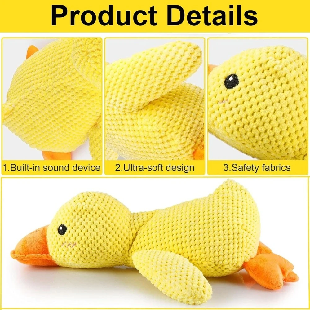 Dog Calming Duck Yellow Duck Dog Toys The Ducks Calming Pillow, Dogs Ducks Toy with Quacking Sound for Indoor Dogs Puppy Toys