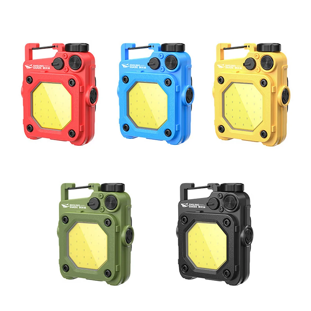 

LED COB Keychain Flashlight Dual Light Source Mini Pocket Work Light USB Type-C Charging 6 Modes IPX4 for Camping