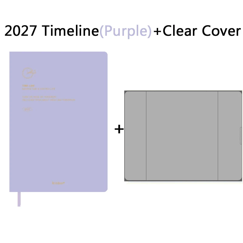 NEU 2027 Kinbor A5 Zeitleisten-Planer Notizbuch, 52g Bachuan-Papier, reine Farbe, eine Woche, 2 Seiten, effizientes Terminplaner-Buch, minimalistisches Design