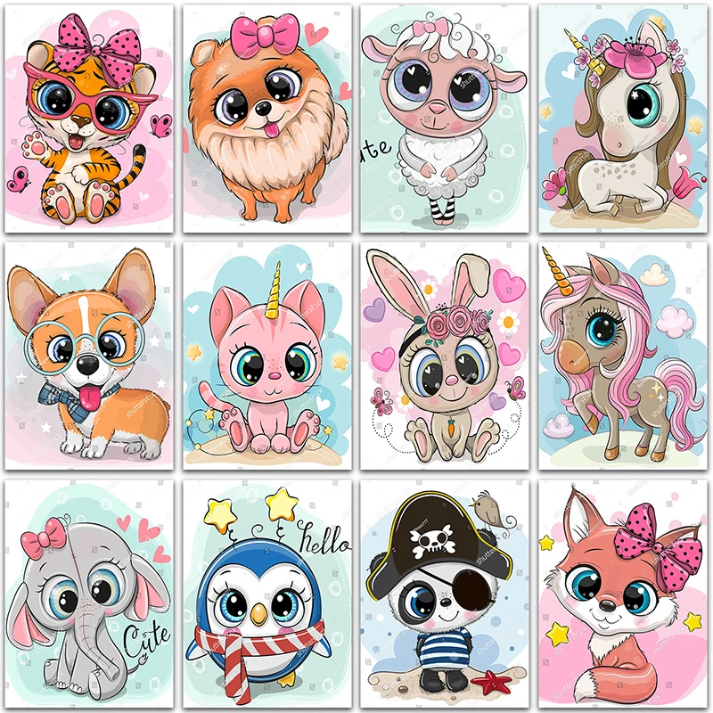 

New 5D DIY Diamond Painting animals Tiger Fox Unicorn Home decoration Full Square&Round Diamond mosaic embroidery Cross stitch