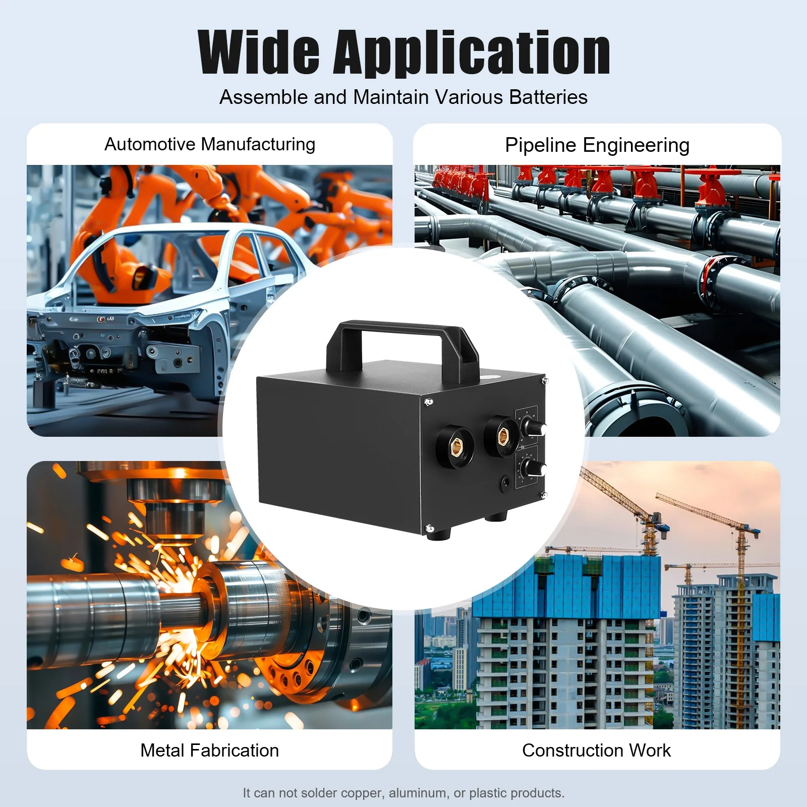 1600A 6700W Batterie-Punktschweißgerät 40-100A Einstellbarer Strom 0-100s Pulsschweißwerkzeug für 18650 Batteriepack-Montage EV Powerbank Laptop-Akku Vernickelter Stahl 0,25mm Edelstahl 0,3mm Schweißen – Detail 1